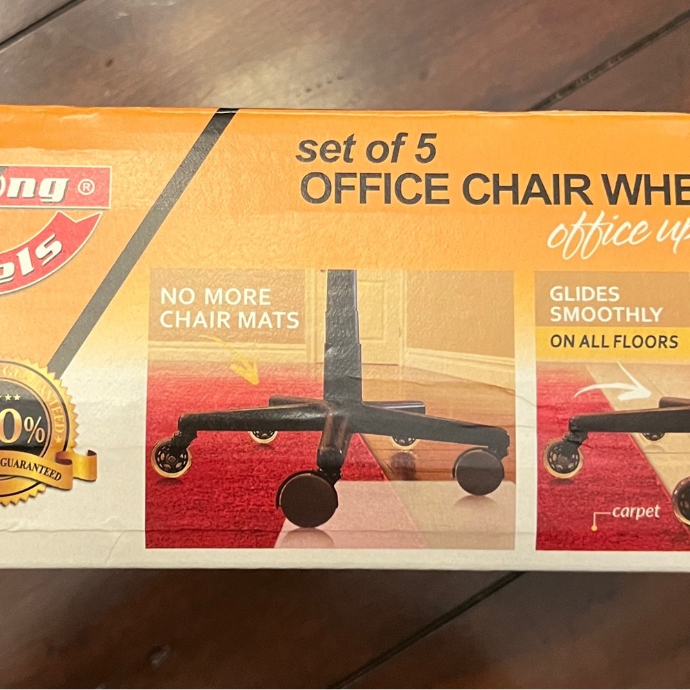 Set of 5 Office Upgrade Chair Wheels by LifeLong Wheels Co • NIB